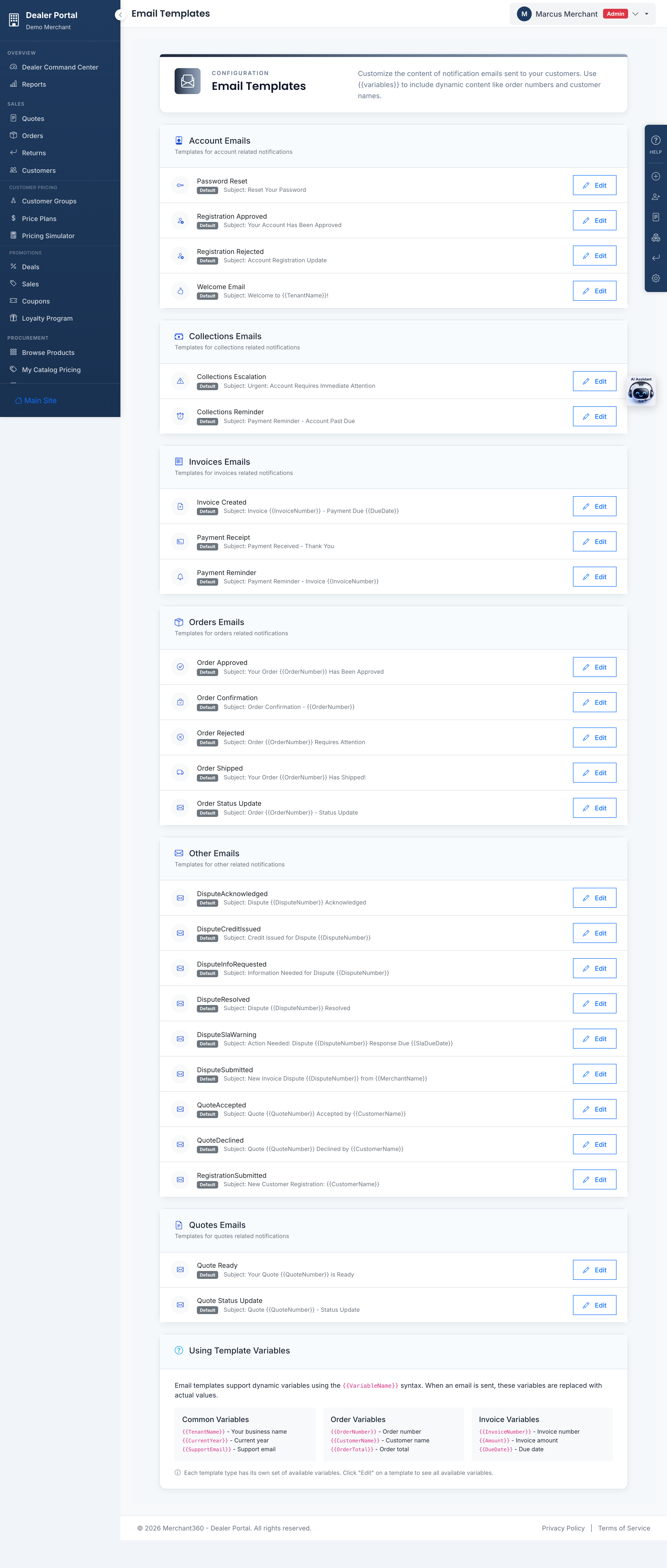 Email templates