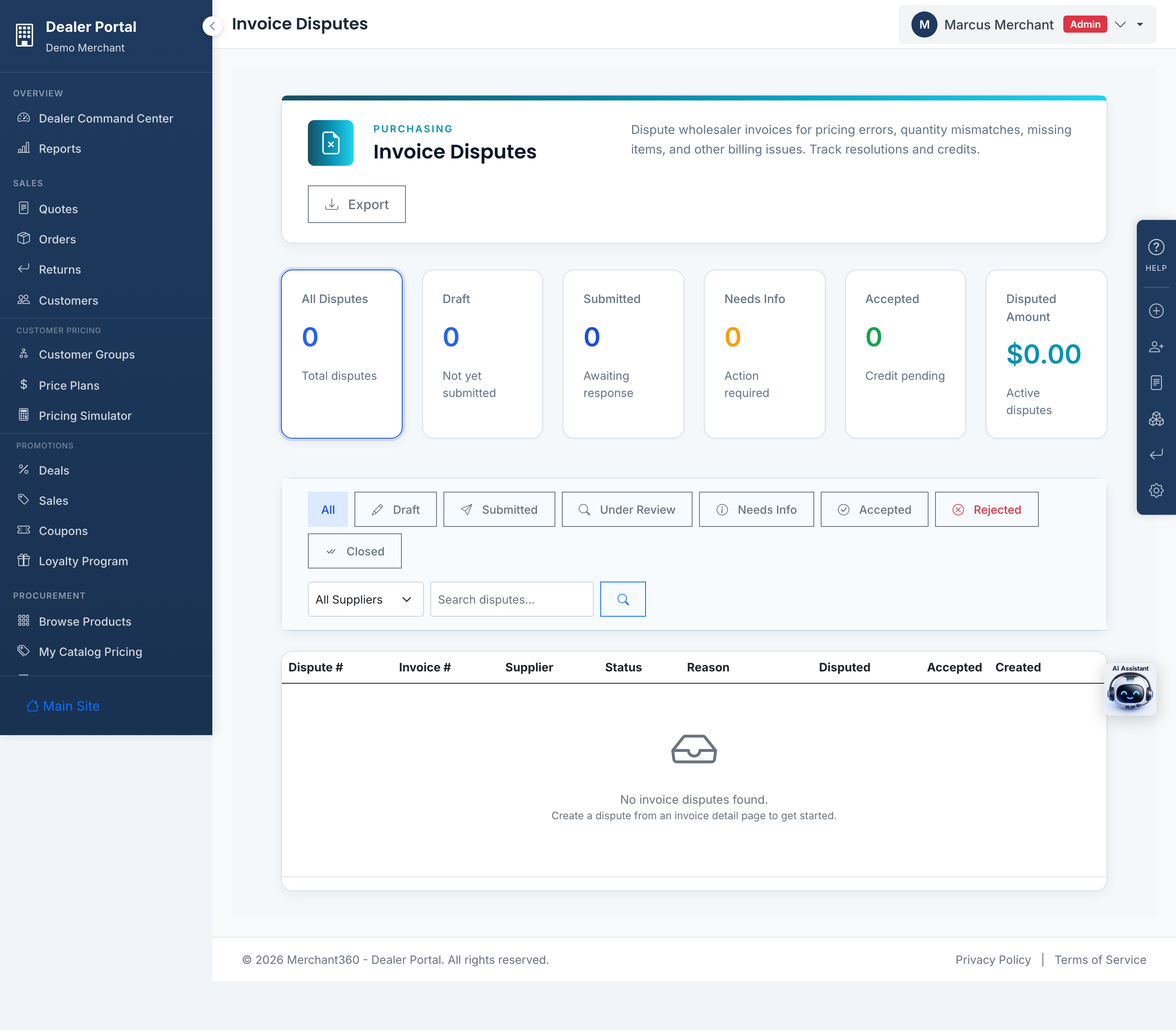 Invoice Disputes