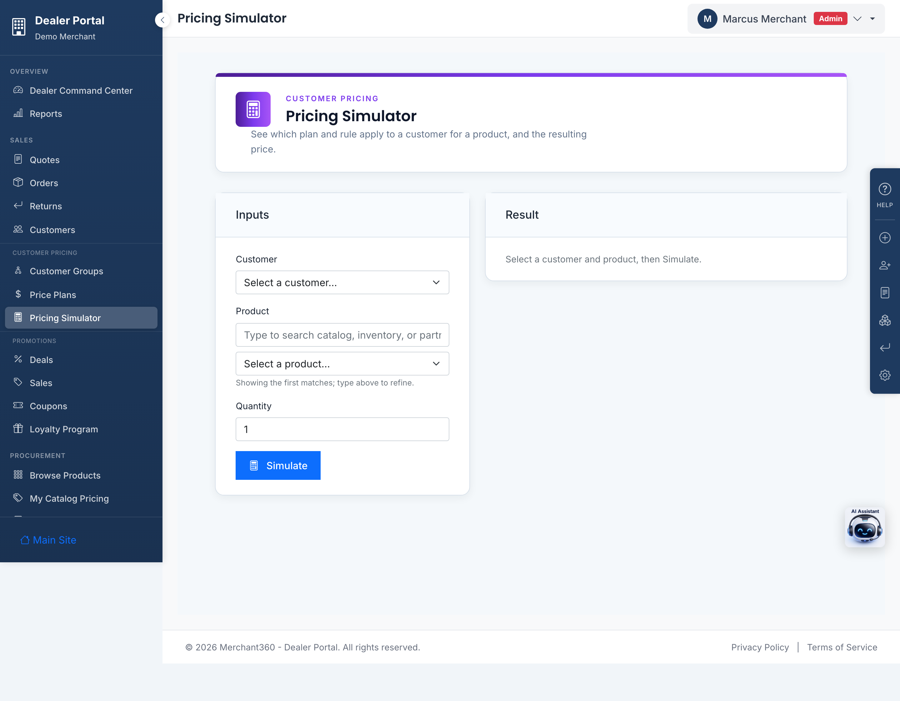 Pricing Simulator