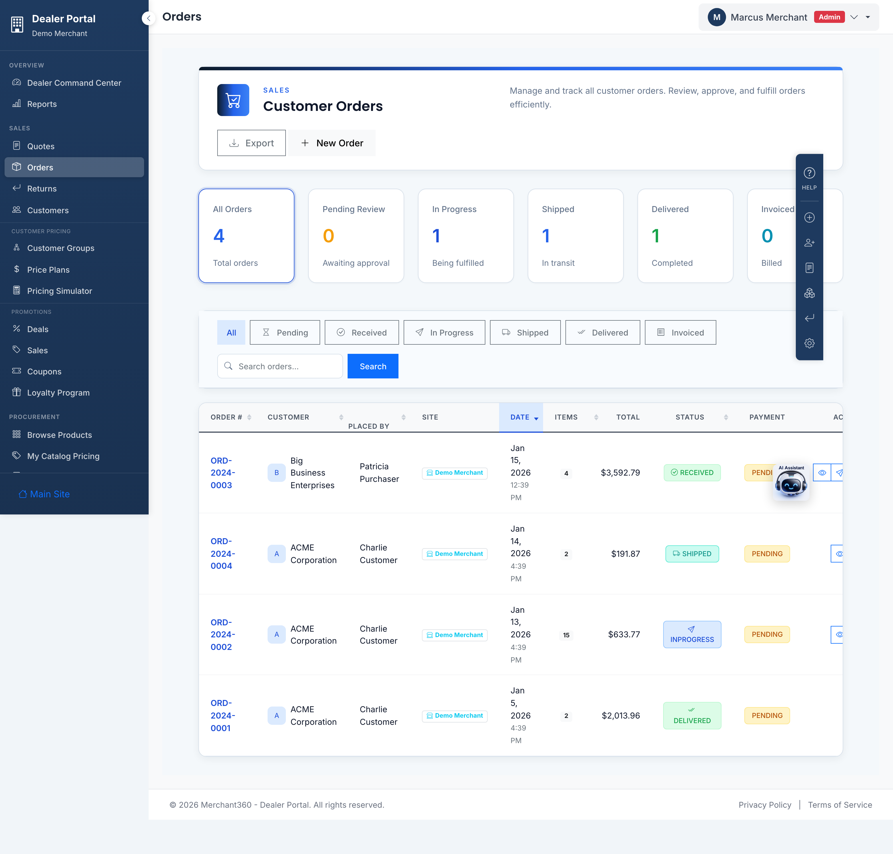 Vendorea order management